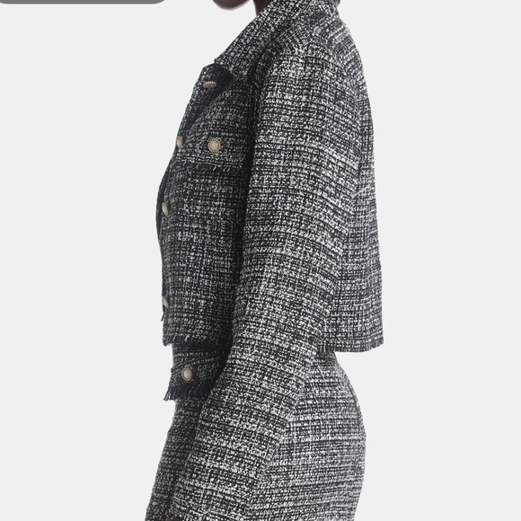 En Saison- Noelle Tweed Cropped Jacket, size Small - Picture 5 of 6